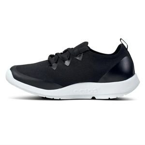 OOFOS Black Athletic Shoes with White Sole